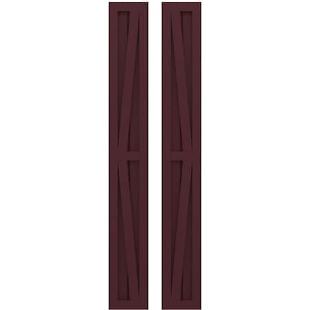 Americraft 2-Board Wood 2 Equal Panel Frmd Board-n-Batten Shutters W/ Dubl Z-Bar, ARW102BF207X33WRH